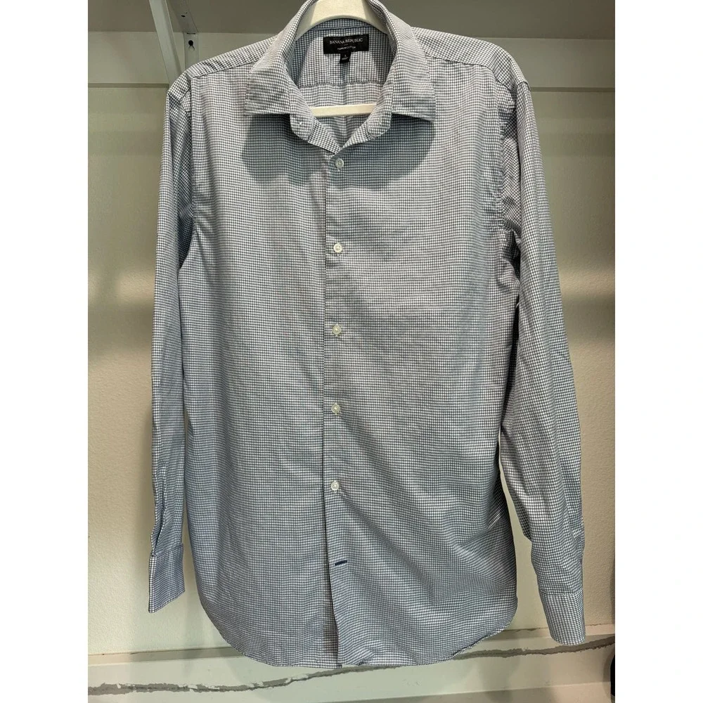Banana Republic Slim Fit Dress Shirt‎ Size Large Blue